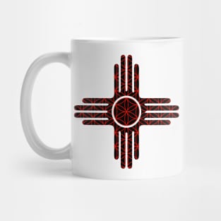 New Mexico State Flag Zia - Red Sacred Geometry Zia Mug